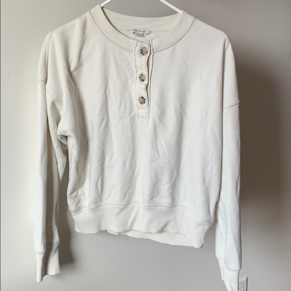 1/2 button up long sleeve crew